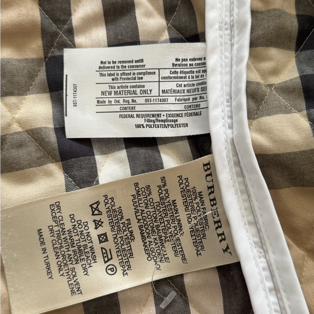 Burberry Beige and Red Quilted Fabric Jacket in size Small - Picture 6 of 15